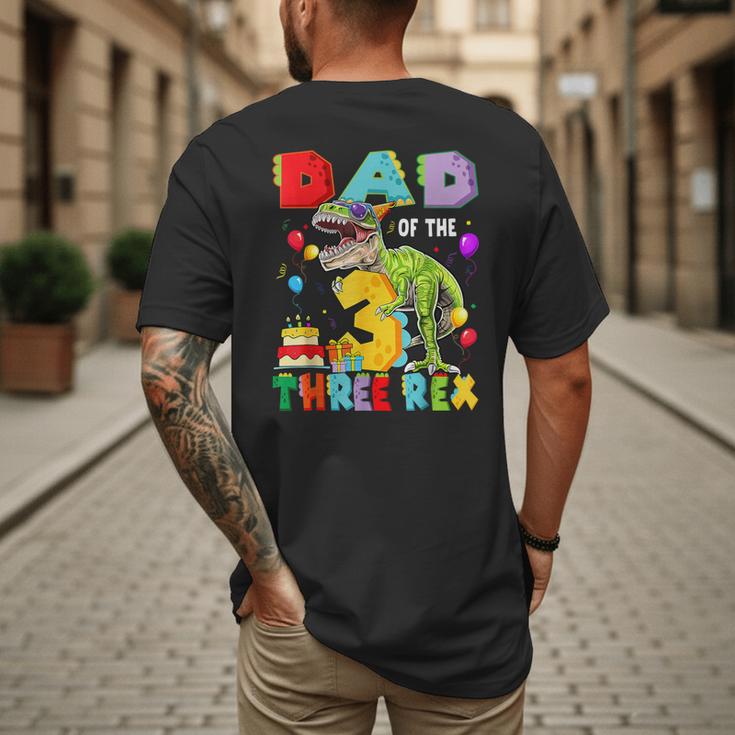 Dad Of The Three Rex 3Rd Birthday Boy Dinosaur T-Rex Men's Back Print T-Shirt Dad Of The Three Rex 3Rd Birthday Boy Dinosaur T-Rex Men's Back Print T-Shirt
