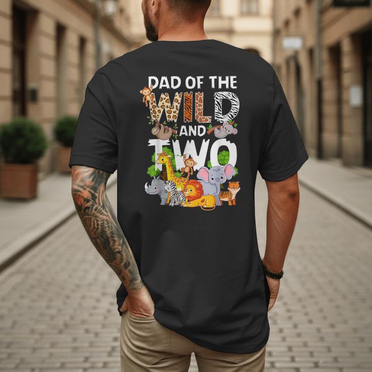 Dad Of The Wild Two Zoo 2nd Birthday Safari Jungle Animal Men's Back Print T-Shirt