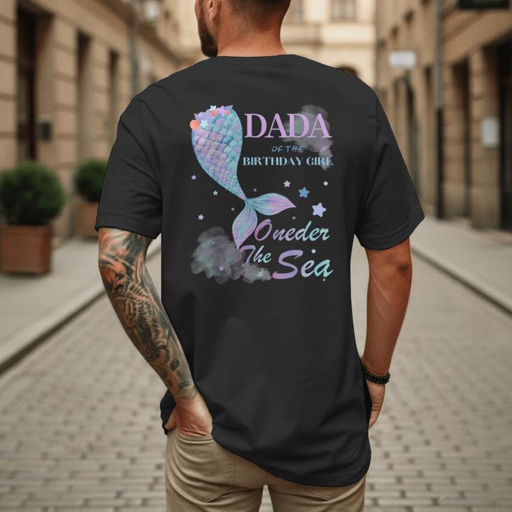 Dada Dad 1st Birthday Mermaid Oneder The Sea Family Matching Men's Back Print T-Shirt