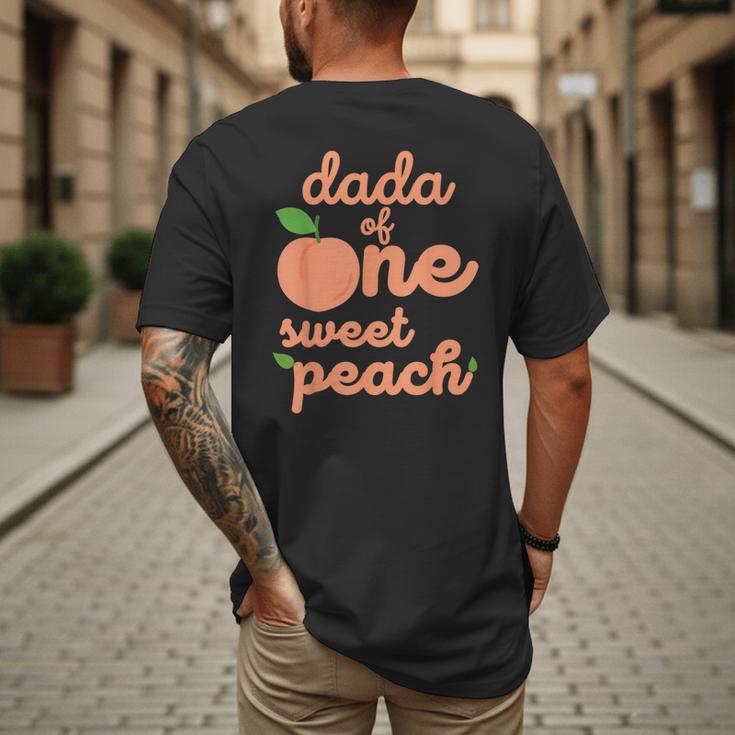 Dada Dad First Birthday One Sweet Peach Bday Family Matching Men's Back Print T-Shirt