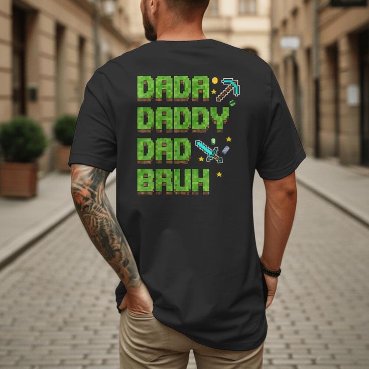 Dada Daddy Dad Bruh Father's Day Game Pixel Men's Back Print T-Shirt