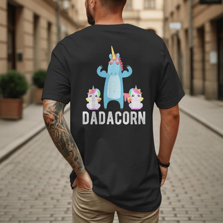 Dadacorn Unicorn Lover Tee For Papa Dad And Kid Men's Back Print T-Shirt