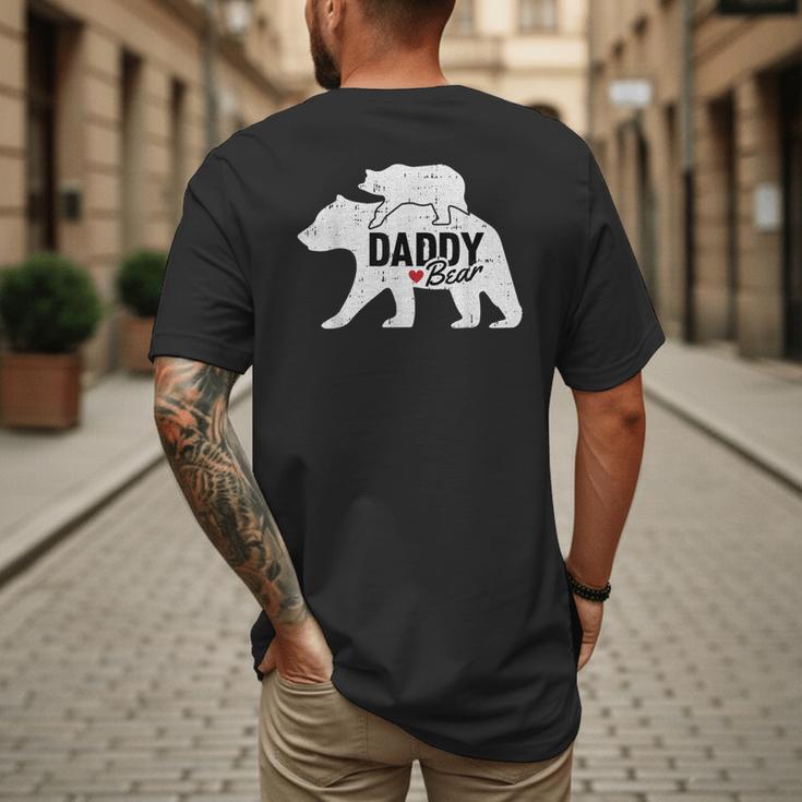 Daddy Bear Fathers Day Cute Baby Cub Papa Dad-a Pops Small Men's Back Print T-Shirt