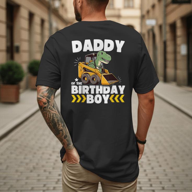 Daddy Of The Birthday Boy Dinosaur Construction Worker Truck Men's Back Print T-Shirt