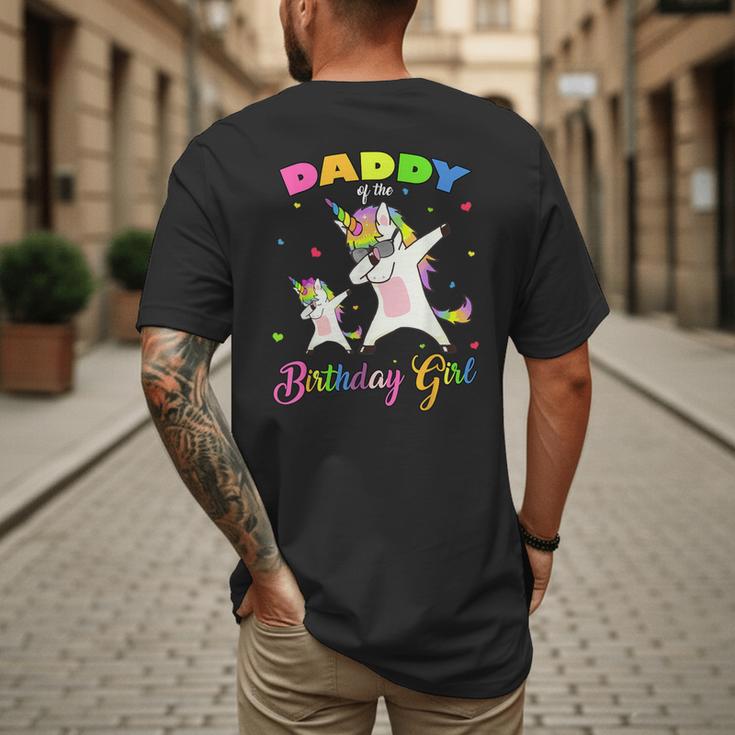 Daddy Of The Birthday Girl Dabbing Unicorn Princess And Dad Men's Back Print T-Shirt Daddy Of The Birthday Girl Dabbing Unicorn Princess And Dad Men's Back Print T-Shirt