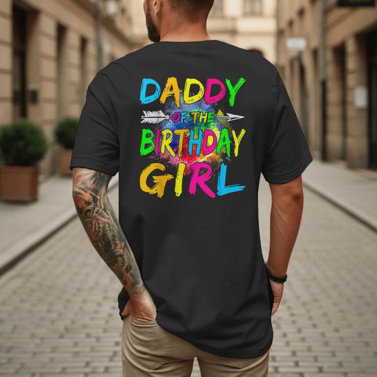 Daddy Of The Birthday Girl Retro 80's Party Men's Back Print T-Shirt