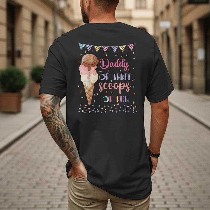 Daddy Dad Ice Cream Third Birthday Three Scoops Of Fun Men's Back Print T-Shirt