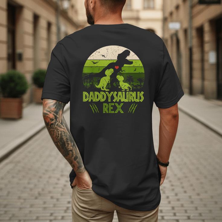 Daddysaurus Rex 2 Kids Sunset Tshirt For Fathers Day Men's Back Print T-Shirt