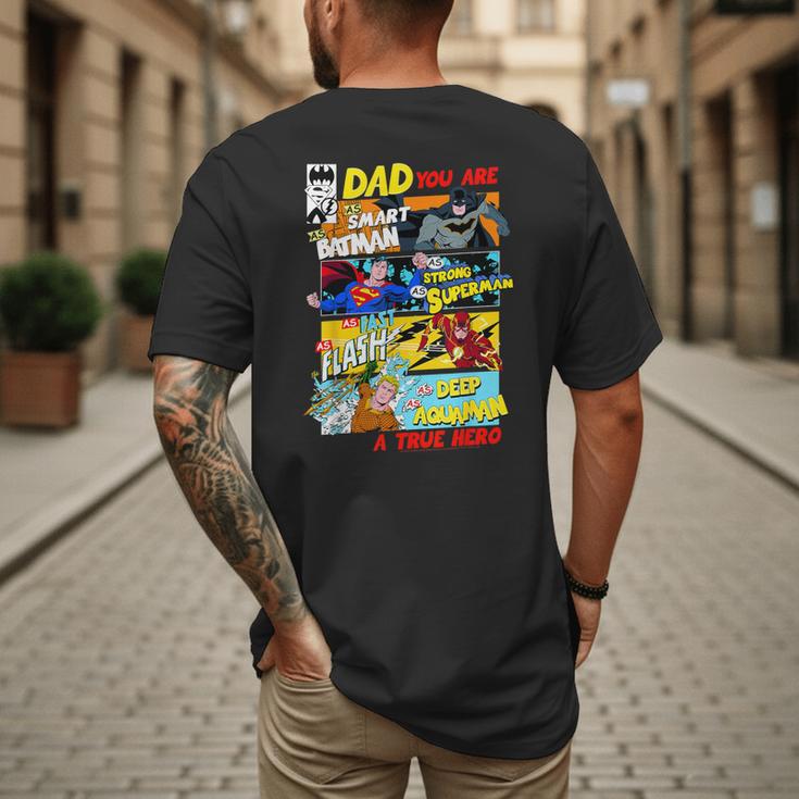 DC Comics Father's Day Justice League Dad Attributes Men's Back Print T-Shirt