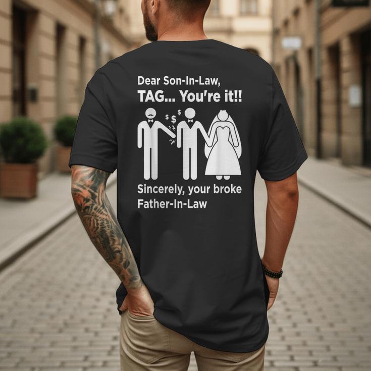 Dear Son-In-Law Father Of The Bride Dad Wedding Marriage Men's Back Print T-Shirt