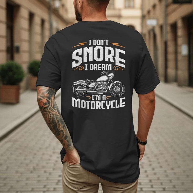 I Don't Snore I Dream I'm A Motorcycle Biker Dad Men's Back Print T-Shirt