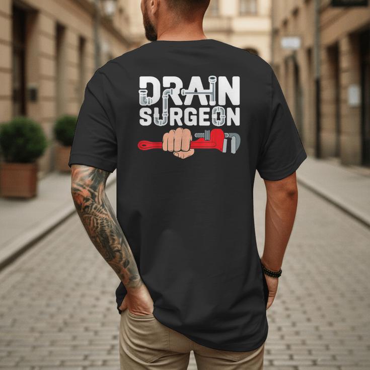 Drain Surgeon Plumber Job Professional Dad Men Men's Back Print T-Shirt Drain Surgeon Plumber Job Professional Dad Men Men's Back Print T-Shirt