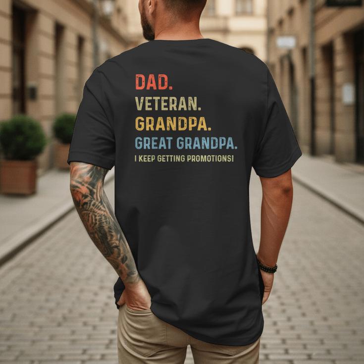 Fathers Day Dad Veteran Grandpa Great Grandpa Men's Back Print T-Shirt