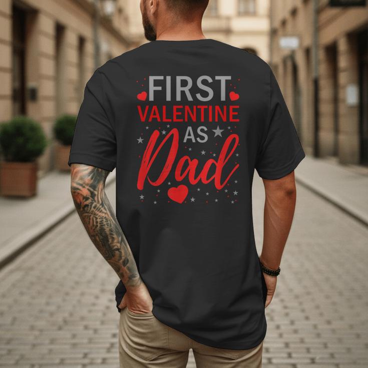 My First Valentine As Dad 2025 For a Proud New Father Men's Back Print T-Shirt