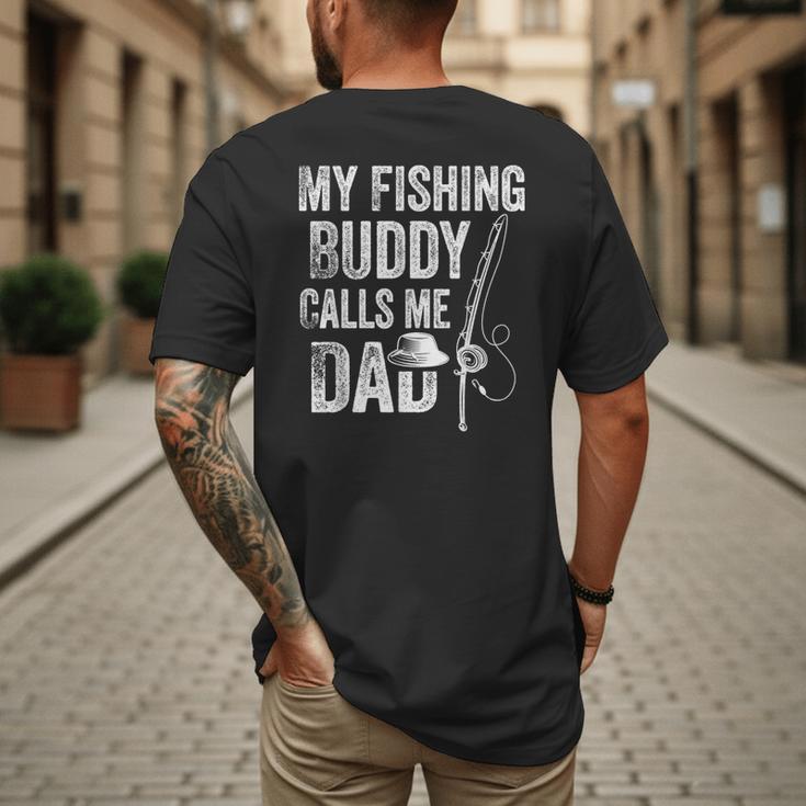 My Fishing Buddy Calls Me Dad Fisherman Men's Back Print T-Shirt