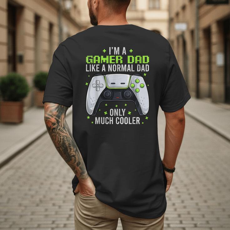 Gamer Dad Gaming Shirts Fathers Day Video Game Daddy Men's Back Print T-Shirt