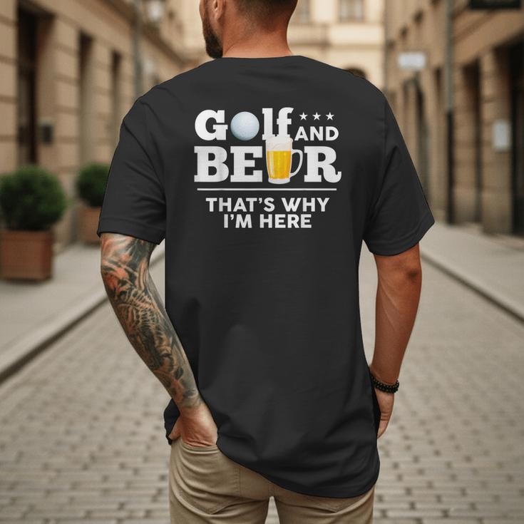 Golf And Beer Joke Dad Fathers Day Drinking Birthday Small Men's Back Print T-Shirt