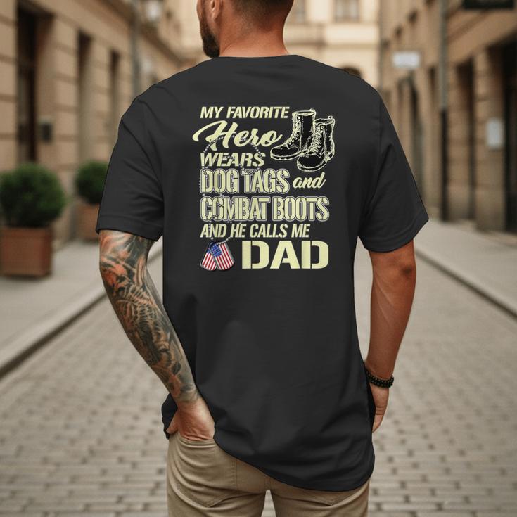 Hero Wears Dog Tags Combat Boots Proud Army Dad Father Men's Back Print T-Shirt Hero Wears Dog Tags Combat Boots Proud Army Dad Father Men's Back Print T-Shirt