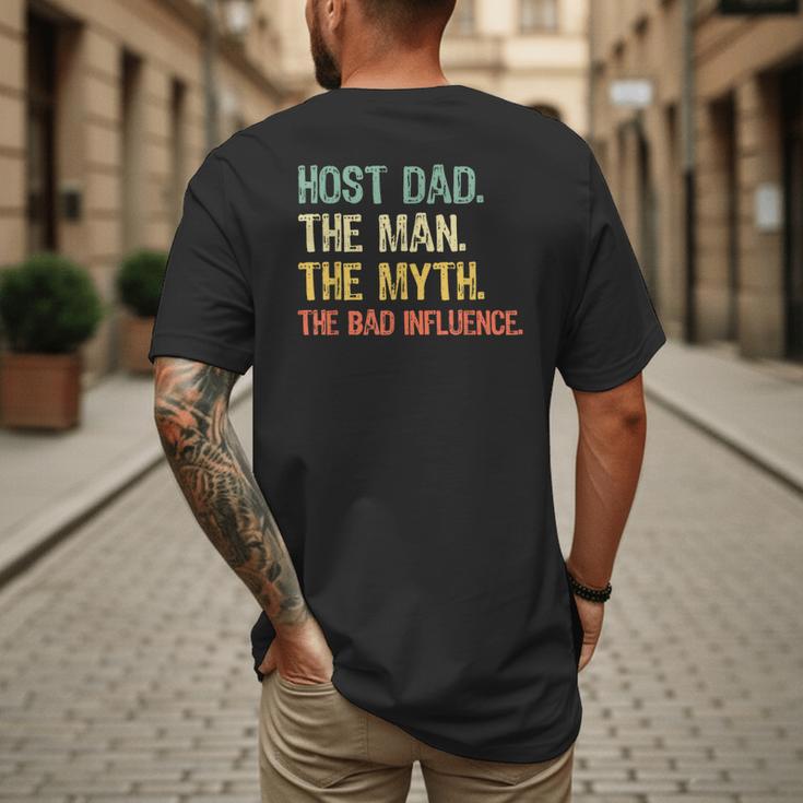 Host Dad The Man Myth The Bad Influence Retro Men's Back Print T-Shirt
