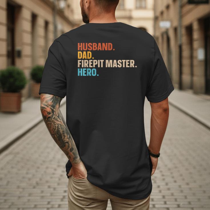 Husband Dad Firepit Master Hero Men's Back Print T-Shirt