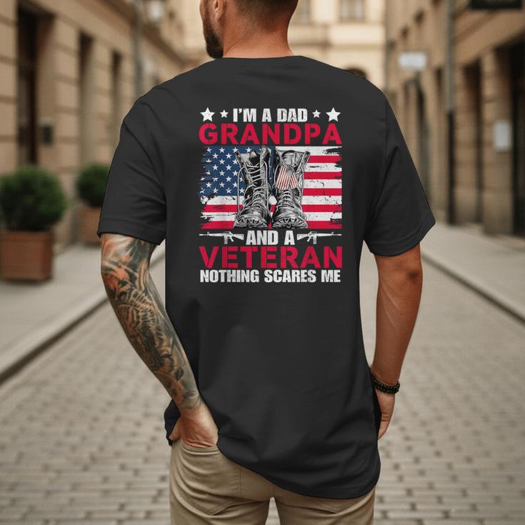 I'm A Dad Grandpa And Veteran Papa Grandpa Fathers Day Men Men's Back Print T-Shirt