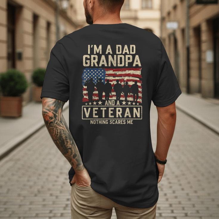 I'm A Dad Grandpa And Veteran Patriotic US Flag Veterans Day Men's Back Print T-Shirt