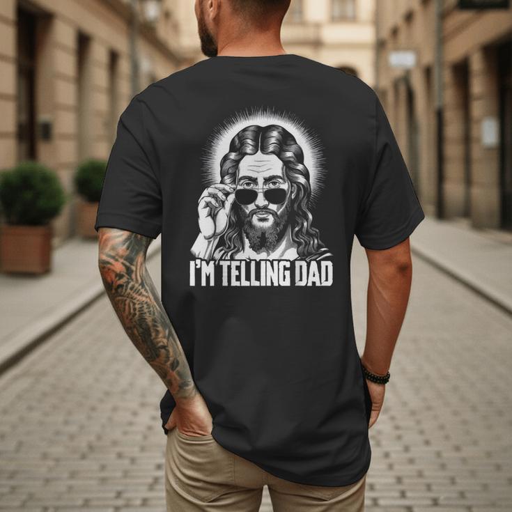 I'm Telling Dad Jesus Men's Back Print T-Shirt
