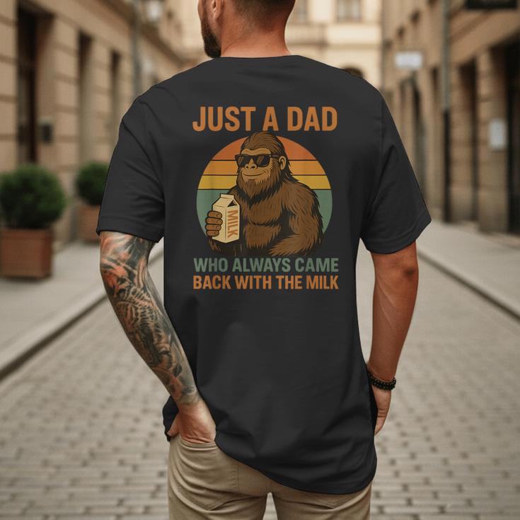 Just A Dad Who Always Came Back With The Milk Bigfoot Men's Back Print T-Shirt