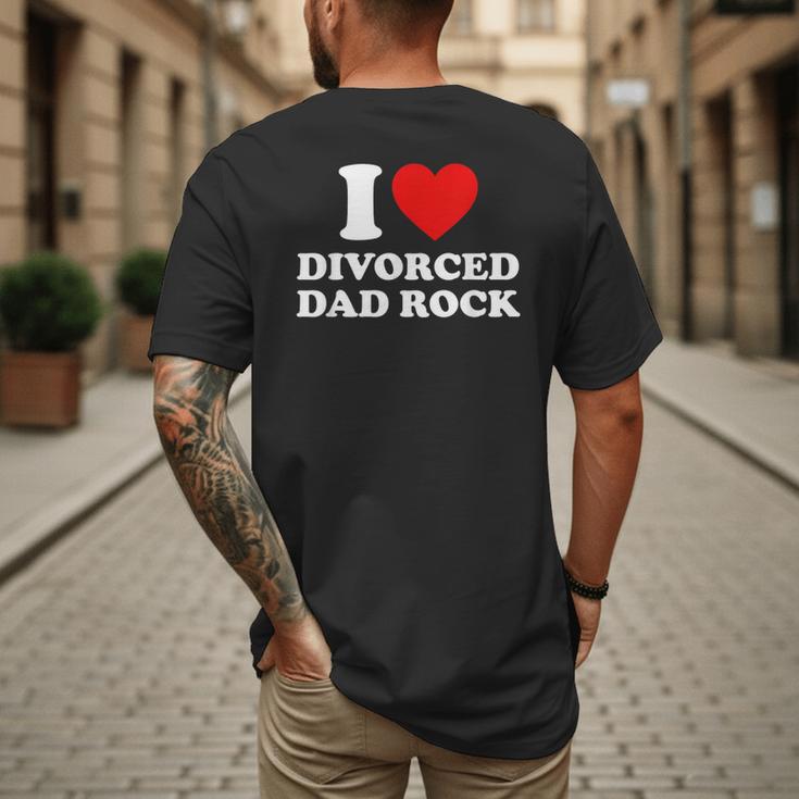 I Love Divorced Dad Rock Joke Men's Back Print T-Shirt