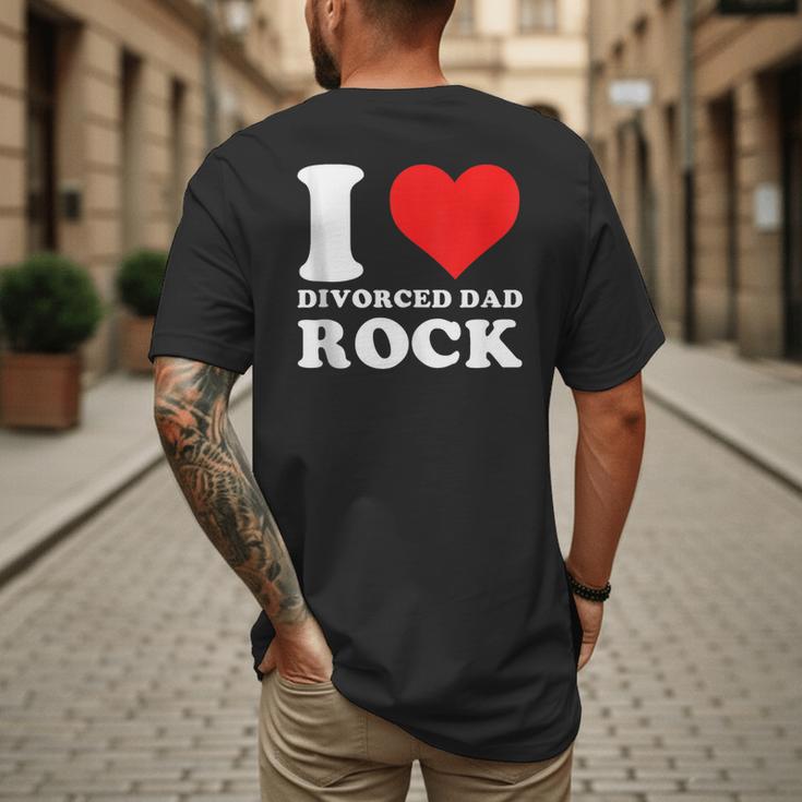 I Love Divorced Dad Rock Quote Men's Back Print T-Shirt