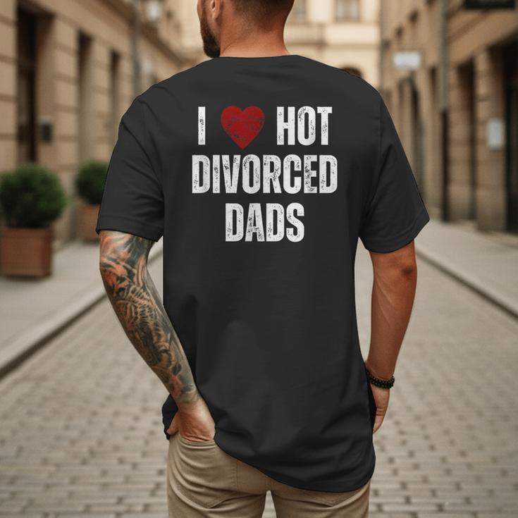 I Love Hot Divorced Dads Red Hearts Men's Back Print T-Shirt