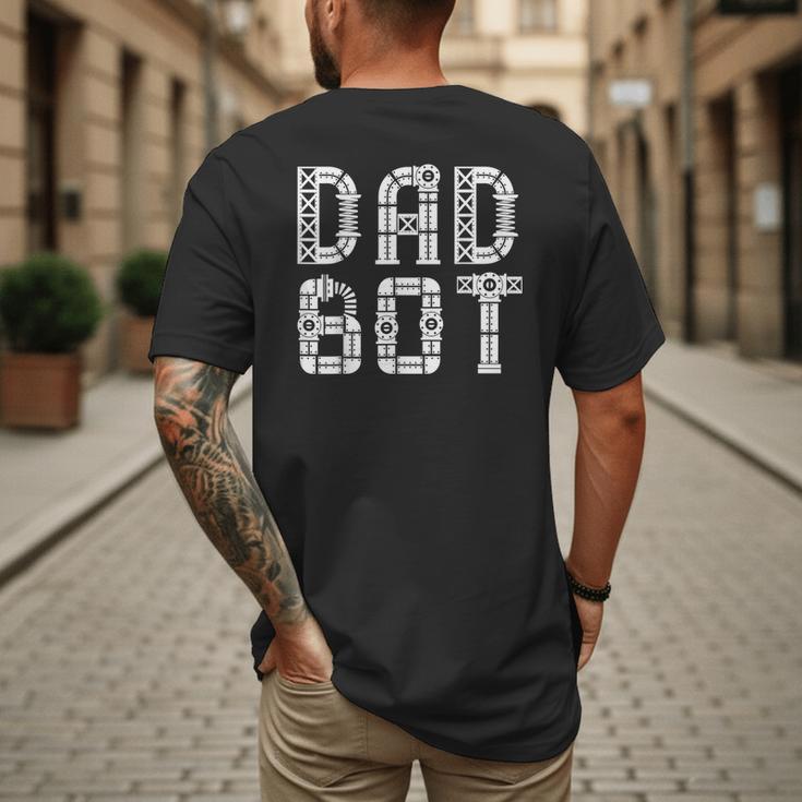 Matching Family Robot Father's Day Dad Bot Men's Back Print T-Shirt