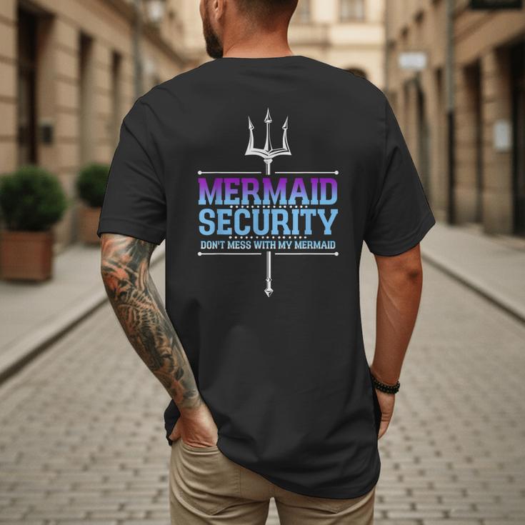 Mermaid Security Merman Merdad Mermaid Squad Fathers Day Dad Men's Back Print T-Shirt