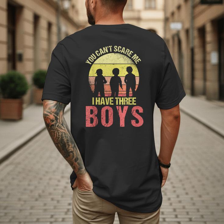 Mom Of 3 Boys Dad I Have Three Boys Dad Of 3 Boys Mom Of 3 Men's Back Print T-Shirt