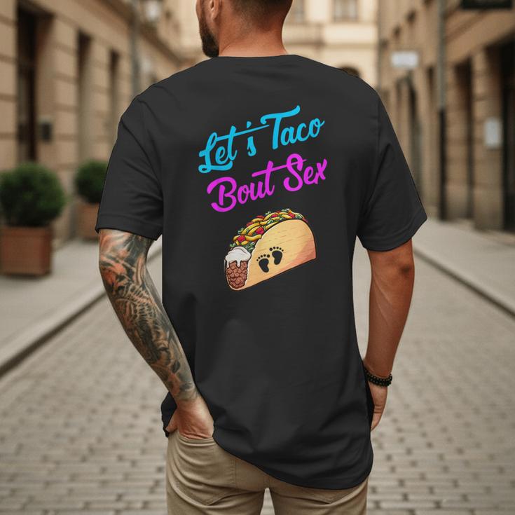 Mom Dad Let's Taco Bout Sex Gender Reveal Party Men's Back Print T-Shirt