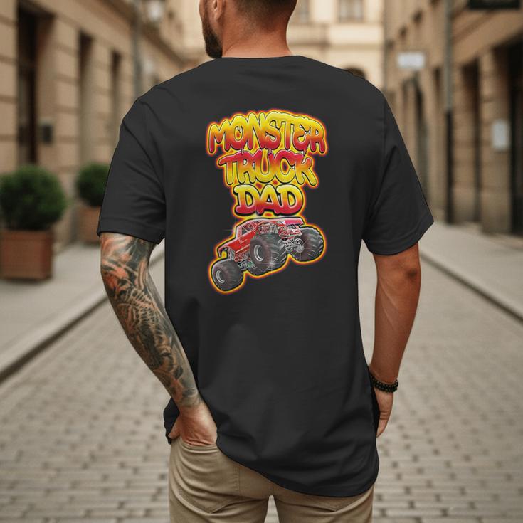 Monster Truck Dad Hot Red Graffiti Style Men's Back Print T-Shirt