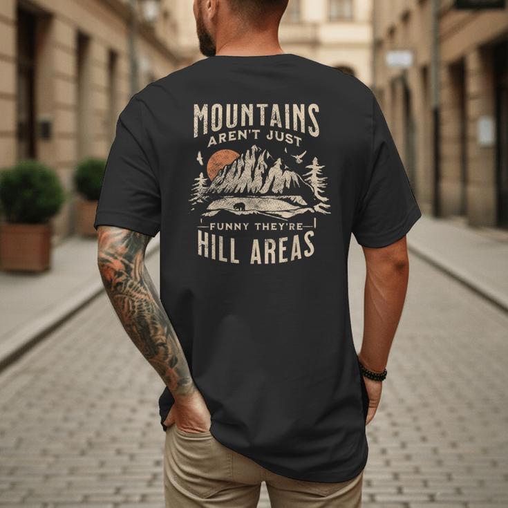 Mountains Aren't They'Re Hill Areas Dad Joke Word Pun Men's Back Print T-Shirt