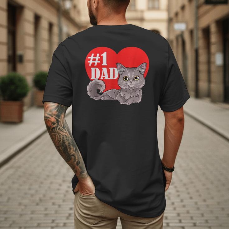 Nebelung Cat 1 Dad Father's Day Daddy Heart Decor For Men Women Kids Men's Back Print T-Shirt