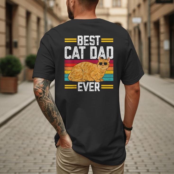 Orange Cat Best Cat Dad Ever Orange Tabby Cat Men's Back Print T-Shirt Orange Cat Best Cat Dad Ever Orange Tabby Cat Men's Back Print T-Shirt