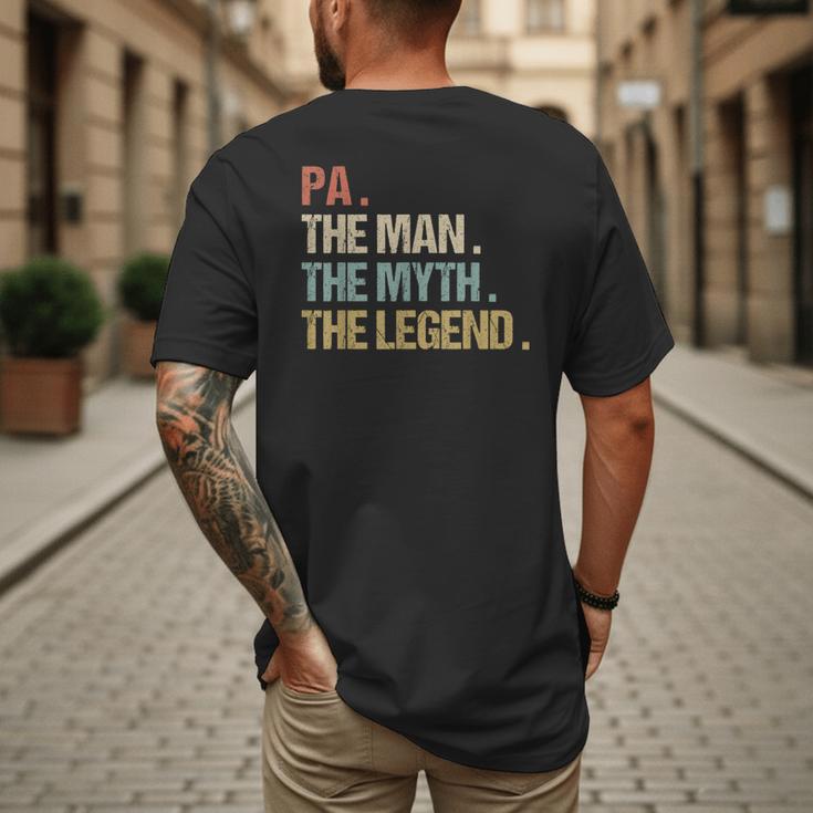 Pa The Man Myth Legend Shirt Father Dad Men's Back Print T-Shirt