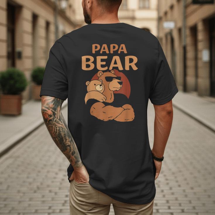 Papa Bear Bears Animal Pun Lover Dad Father Daddy Father's Men's Back Print T-Shirt