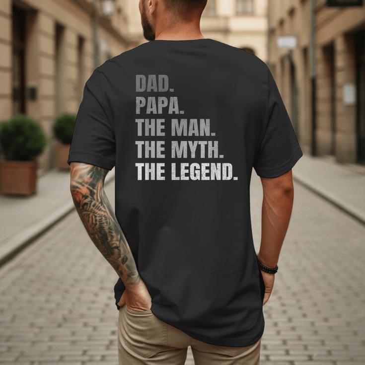 Papa Dad Legend Men Grandpa Christmas Father's Day Birthday Men's Back Print T-Shirt