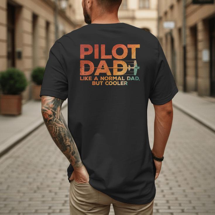 Pilot Dad Art For Men Father Aviation Airplane Pilot Men's Back Print T-Shirt