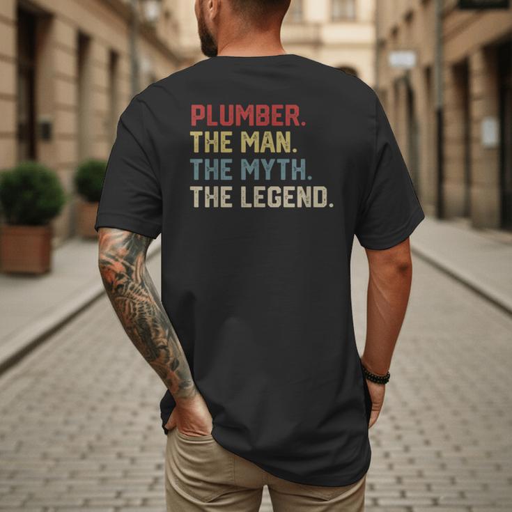 Plumber The Man The Myth The Legend Dad Hero Men's Back Print T-Shirt