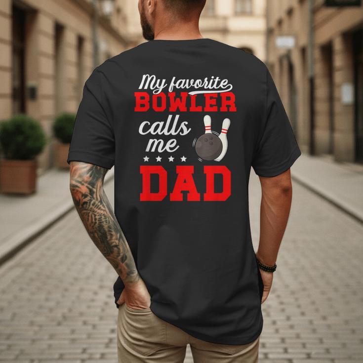 Proud Bowling Dad Of A Bowler Dad Bowling Father Men's Back Print T-Shirt