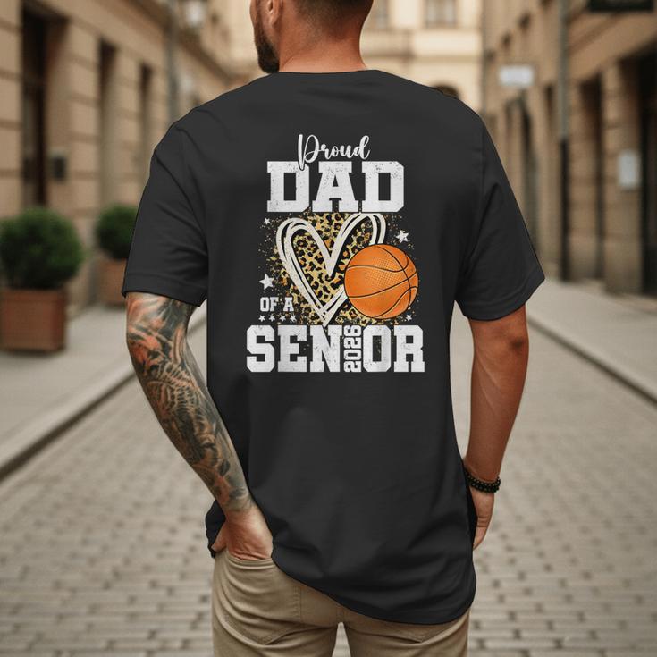 Proud Dad Of A 2026 Senior Basketball Graduation Leopard Men's Back Print T-Shirt Proud Dad Of A 2026 Senior Basketball Graduation Leopard Men's Back Print T-Shirt