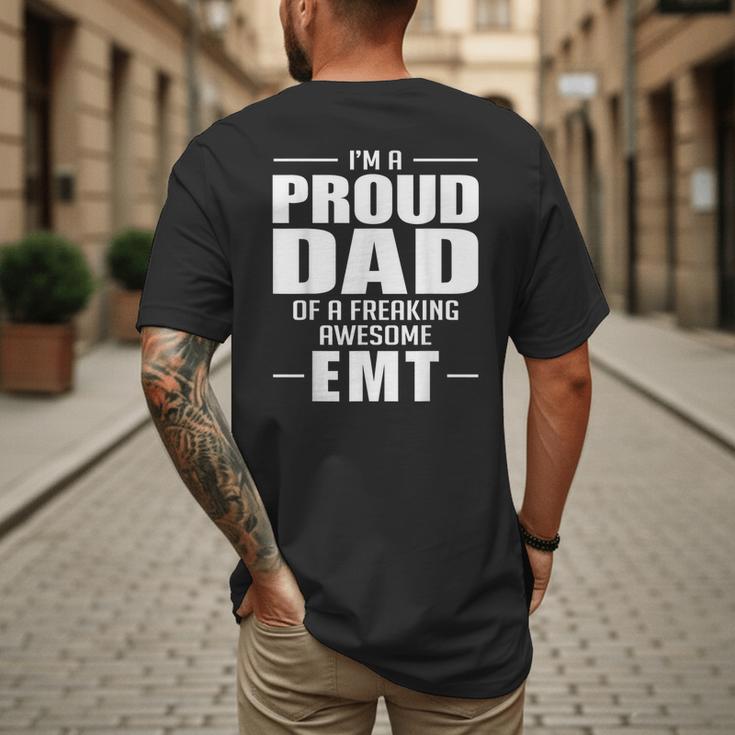 Proud Dad Of a Freaking Awesome EMT Emergency Medical Men's Back Print T-Shirt