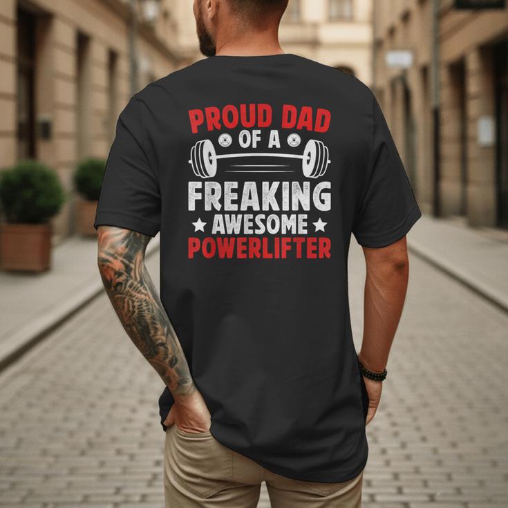 Proud Dad Of A Powerlifter Father Powerlifting Dad Men's Back Print T-Shirt