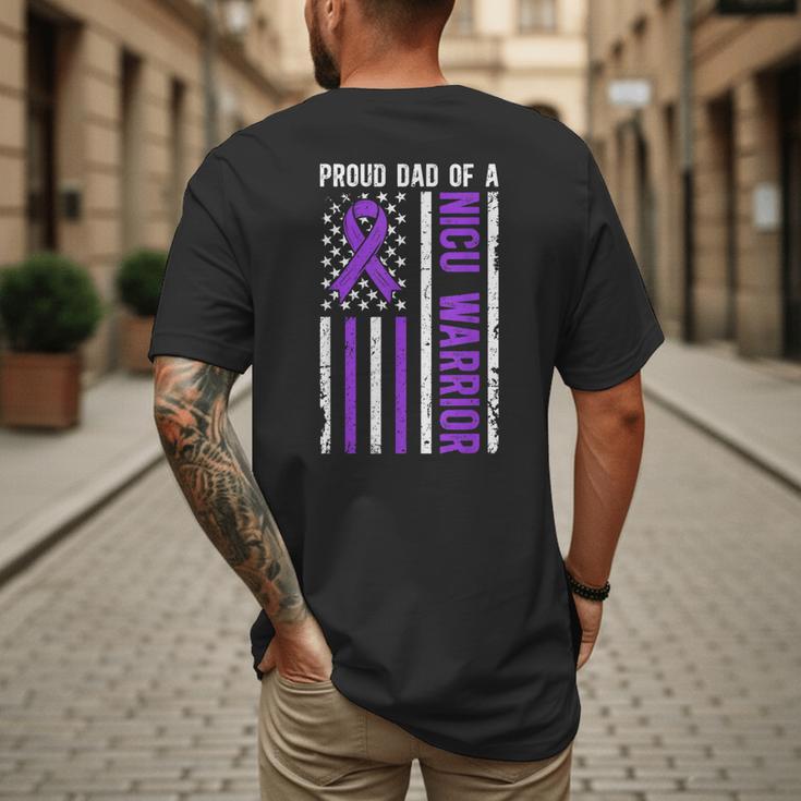 Proud NICU Dad Of NICU Warrior Micro Preemie Baby Father Men's Back Print T-Shirt