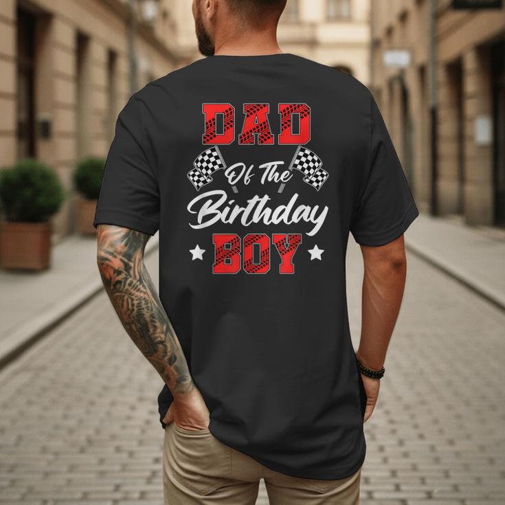 Race Car Dad Of The Birthday Boy Racing Family Pit Crew Men's Back Print T-Shirt